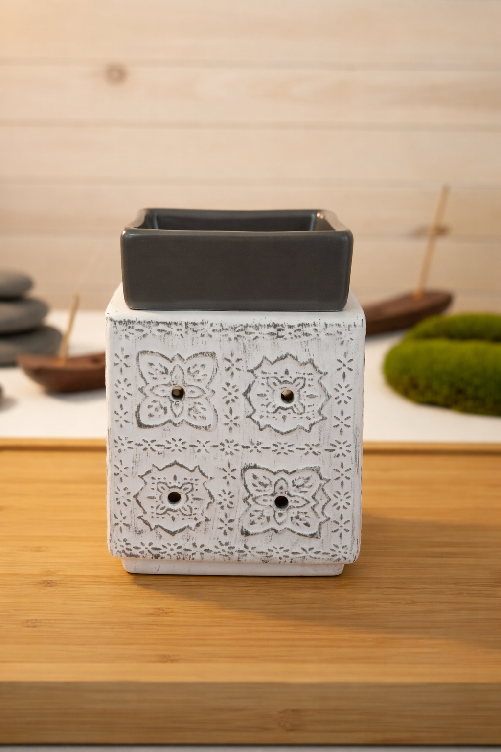 Sandbar SUDS Decorative Wax Warmer | Electric Fragrance Burner for Scented Wax Melts | Modern Cottage & Snowflake Styles | Home Decor & Aromatherapy Accent | Safe Candle Alternative