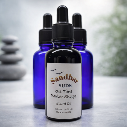 Sandbar SUDS Beard Maintenance 3-Piece Grooming Kit | Professional Beard Care Set | Includes Artisanal Shave Soap, Nourishing Beard Oil & Styling Beard Balm | Ultimate Men’s Facial Hair Care | Made in USA | Phthalate-Free