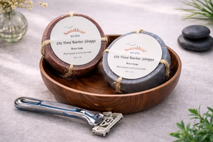 Sandbar SUDS Circular Wooden Shaving Soap Dish | Round Shave Bar Holder | Natural Wood Drainage Tray | Eco-Friendly Bathroom Accessory | Extends Soap Life & Keeps Surfaces Clean