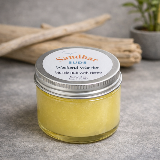Sandbar SUDS "Weekend Warrior" Muscle Rub | Natural Warming & Cooling Balm | Relief for Sore Muscles & Neck Tension | Essential Oil Recovery Salve | Silky Smooth & Fast Acting | Made in USA