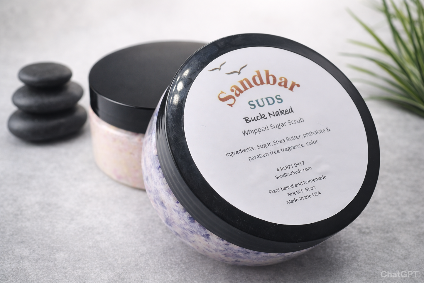 Sandbar SUDS 2-in-1 Whipped Sugar Scrub - 8oz | Exfoliating & Moisturizing Body Polish | Handcrafted Shea Butter Scrub | Paraben-Free & Non-Toxic | Made in USA | For Silky Smooth Skin