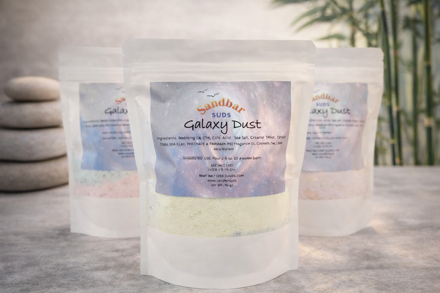 Sandbar SUDS Galaxy Dust Bath Crumble - Huge 9oz+ Bag | Foaming Bubble Bath & Fizz Powder | Moisturizing Shea Butter & Kaolin Clay | Space Themed Bath Art | Made in USA