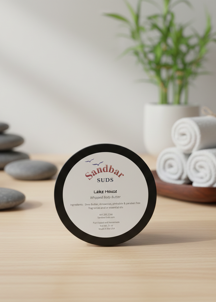 Sandbar SUDS 2-in-1 Whipped Sugar Scrub - 8oz | Exfoliating & Moisturizing Body Polish | Handcrafted Shea Butter Scrub | Paraben-Free & Non-Toxic | Made in USA | For Silky Smooth Skin