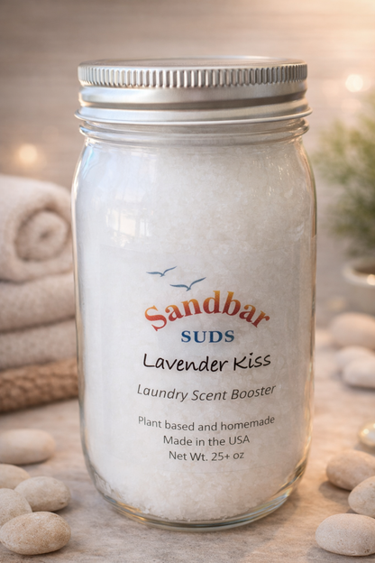 Sandbar SUDS Natural Scent Booster - Huge 20oz+ Jar | Long-Lasting Laundry Fragrance & Deodorizer | Baking Soda & Epsom Salt Infused | Eco-Friendly Scent Booster | Handmade in Ohio
