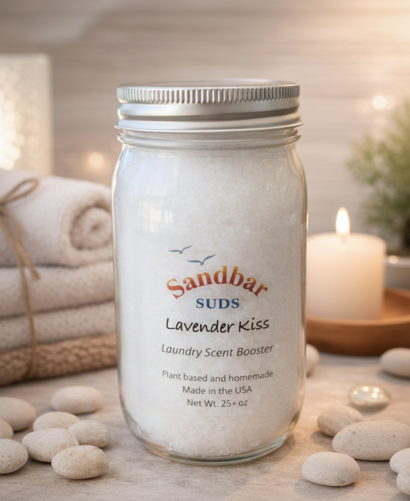 Sandbar SUDS Natural Scent Booster - Huge 20oz+ Jar | Long-Lasting Laundry Fragrance & Deodorizer | Baking Soda & Epsom Salt Infused | Eco-Friendly Scent Booster | Handmade in Ohio