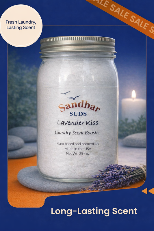 Sandbar SUDS Natural Scent Booster - Huge 20oz+ Jar | Long-Lasting Laundry Fragrance & Deodorizer | Baking Soda & Epsom Salt Infused | Eco-Friendly Scent Booster | Handmade in Ohio