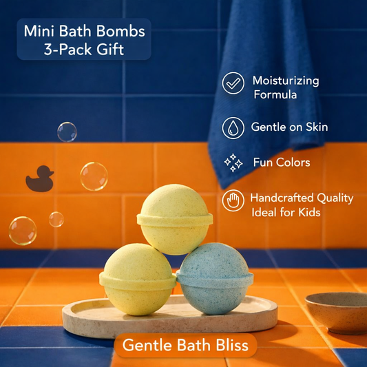 Sandbar SUDS Mini Bath Bomb Set (3 Pack) - 6.5oz Total | Fun Colorful Kids Bath Fizzies | Moisturizing Shea Butter & Kaolin Clay | Gentle & Safe for Sensitive Skin | Handmade in Ohio