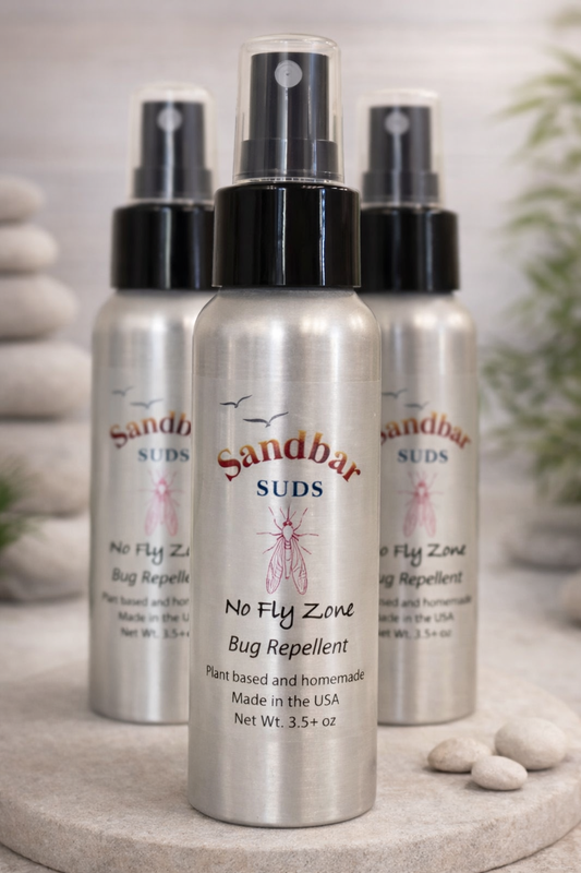Sandbar SUDS "No Fly Zone" Natural Bug Spray | DEET-Free Insect Repellent | Essential Oil Blend for Mosquitoes & Ticks | Safe for Kids & Skin | Witch Hazel Infused | Made in USA