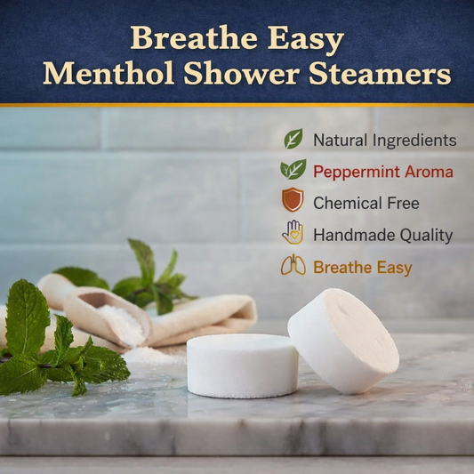Sandbar Suds Breathe Easy Natural Handmade Menthol Shower Steamer 3 Pack Chemical Free Peppermint Aroma