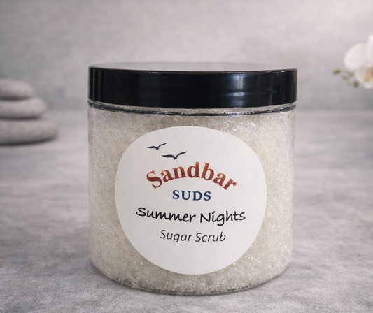 Sandbar SUDS Classic Sugar Body Scrub - 8oz | Natural Sweet Almond Oil Exfoliator | Deep Hydration for Dry Skin | Smooth Skin Body Polish | Phthalate-Free Fragrance | Made in USA | Handcrafted Skincare