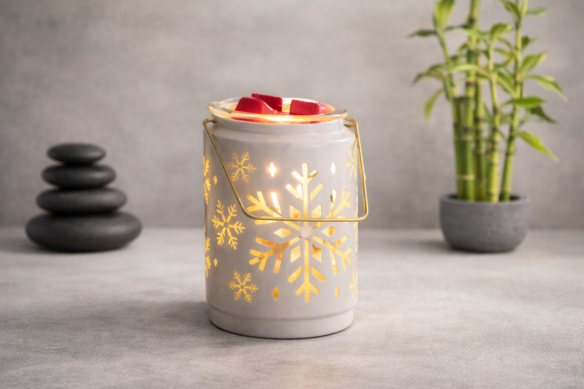 Sandbar SUDS Decorative Wax Warmer | Electric Fragrance Burner for Scented Wax Melts | Modern Cottage & Snowflake Styles | Home Decor & Aromatherapy Accent | Safe Candle Alternative
