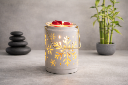 Sandbar SUDS Decorative Wax Warmer | Electric Fragrance Burner for Scented Wax Melts | Modern Cottage & Snowflake Styles | Home Decor & Aromatherapy Accent | Safe Candle Alternative