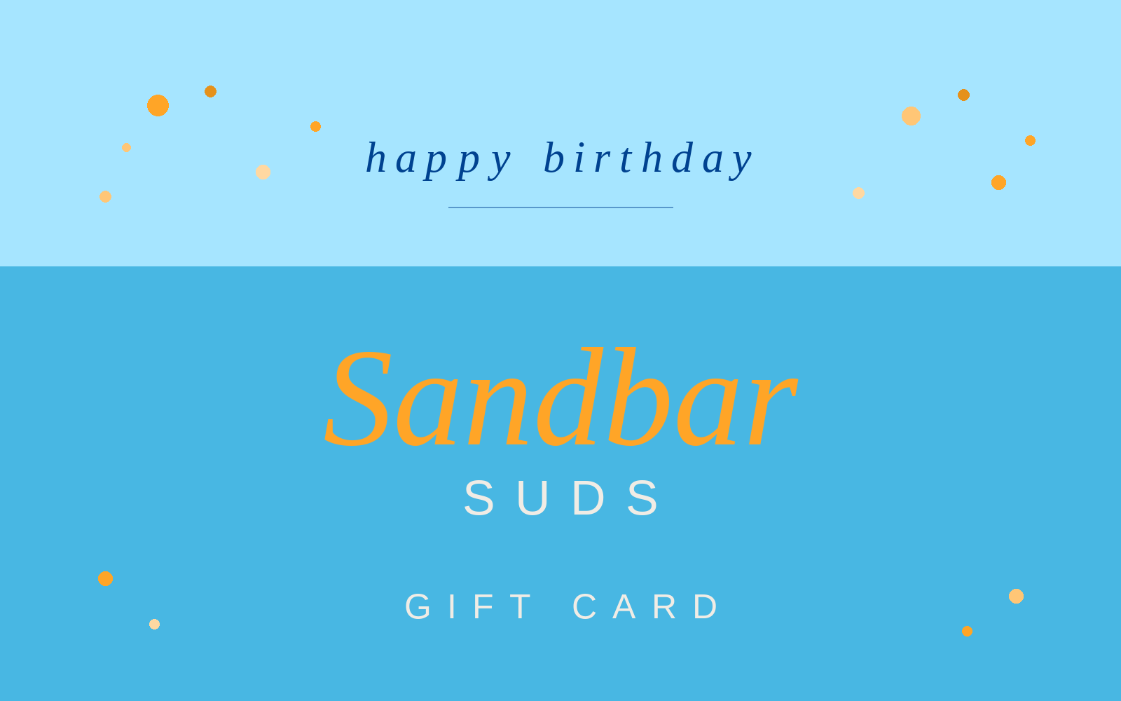 Sandbar Suds eGift Card: Happy Birthday